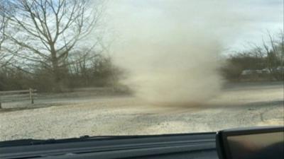 'Dust devil' spotted near the village of Lacock, Wiltshire