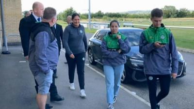 Hannah Dingley arrives at Melksham