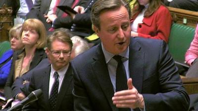 David Cameron addressing the House of Commons