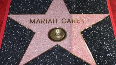 The star of singer Mariah Carey after she was honored with the 2,556th star on The Hollywood Walk of Fame in Hollywood
