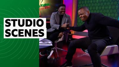 Nedum Onuoha celebrates in studio as Super Eagles soar into final