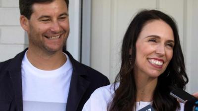 Jacinda Ardern and her partner Clarke Gayford