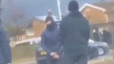 Videos posted on social media appears to show the moment a gang, allegedly armed with knives, entered a sixth form college.