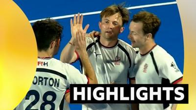 Great Britain celebrate scoring against China