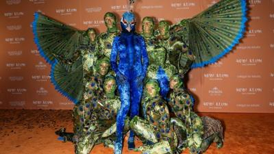 Heidi Klum on the carpet of her annual Halloween bash