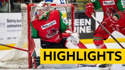 Netminder Mac Carruth in action for Cardiff Devils against Coventry Blaze