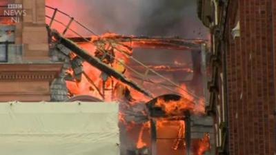 The moment part of the roof at Primark collapsed