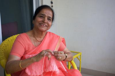 Knitting granny Suman Prakash