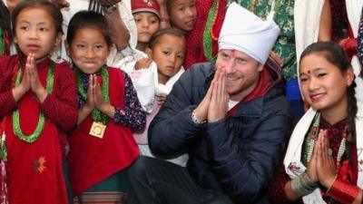 Prince Harry visits Gurkha village