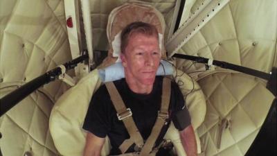 Tim Peake inside centrifuge