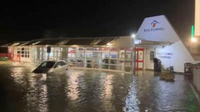 Car submerged in East Cowes