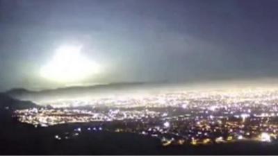 Light from meteor over Chile