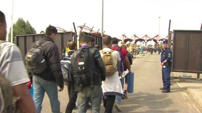 Migrants at Croatia/Hungary border