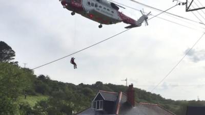 Cornwall helicopter rescue