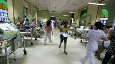 Staff working in a Philippines hospital