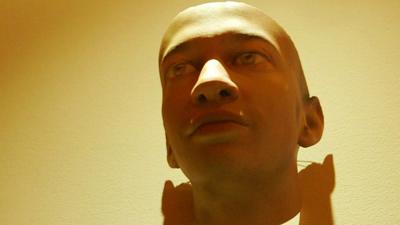 A 3D printed mask created by artist Heather Dewey-Hagborg