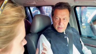 BBC's Carrie Davies with Imran Khan