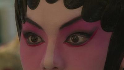 Close up of Cantonese Opera performer's face