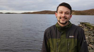 Liam by the sea in Shetland