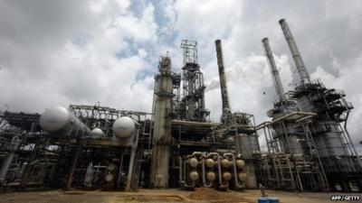 This file photo taken on September 16, 2015 shows the Port Harcourt refinery