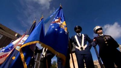 It is the first time an overseas military force has been granted the Freedom of Huntingdon.