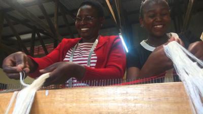 Grace is one of the few remaining loom weavers in Kenya