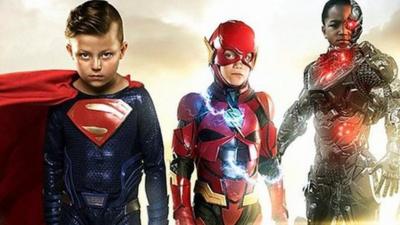 Children dressed as Justice League characters