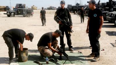 Iraq's counter-terrorism force ahead of an operation to re-take the Islamic State-held City of Falluja