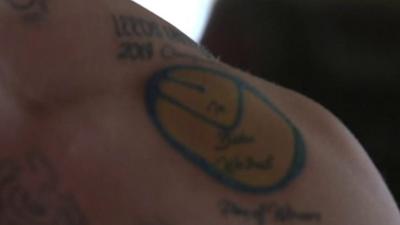 Jamie' Leeds United tattoo