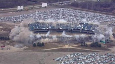 Silverdome stadium finally implodes