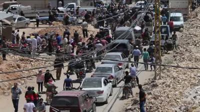 People leaving Arsal in Lebanon - 2 August 2017