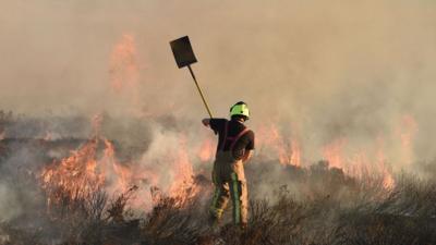 Moorland fire Greater Manchester