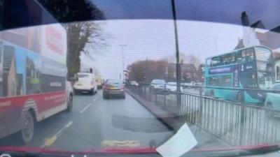 Dashcam footage of schoolchild hit by car