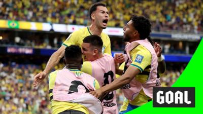 Gabriel Martinelli running in celebration after scoring a goal 