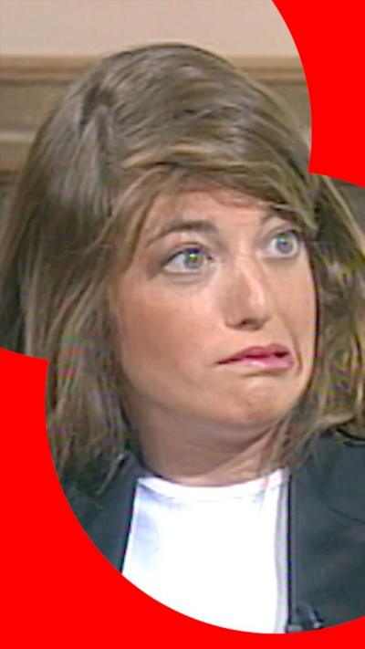 Claudia Winkleman speaking in 1996