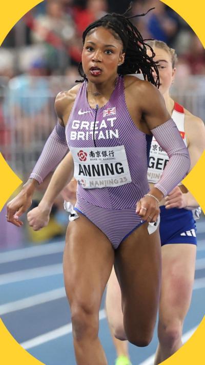 Amber Anning crosses the finish line to win gold