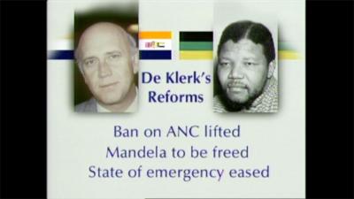 Graphic of FW de Klerk and Mandela