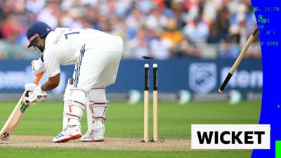 India's Rishabh Pant bowled