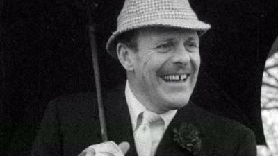 Movie-star Terry-Thomas was campaigning to get horse jumps installed in Hyde Park in 1959.