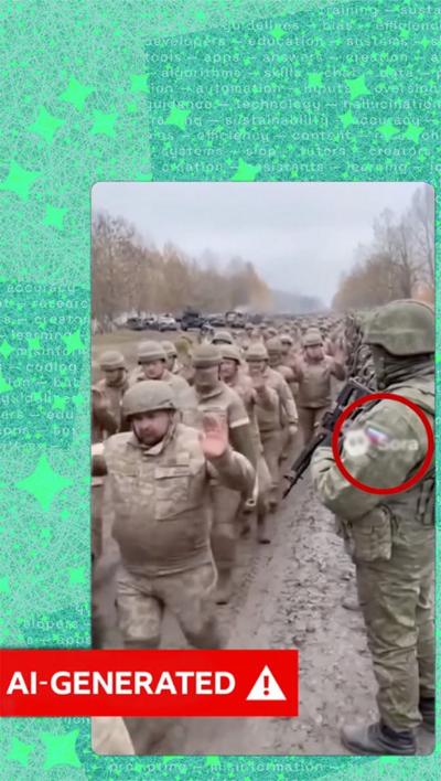 Example of a faked AI video