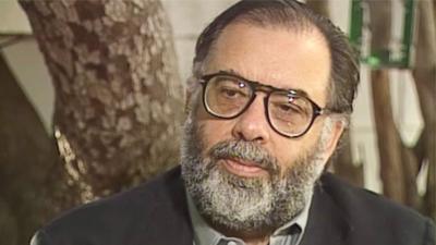 Francis Ford Coppola speaking in a garden to BBC's Barry Norman in 1991