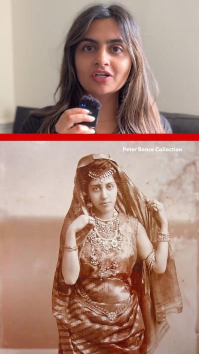 Reporter and historical image. 