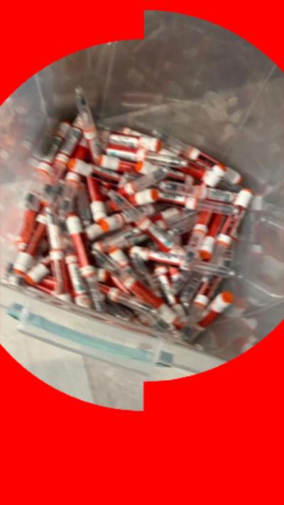 A bin full of needles 
