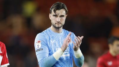 Boro keeper Sol Brynn applauds the fans