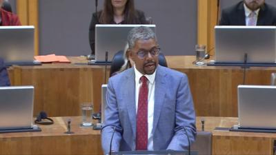 Vaughan Gething in Senedd