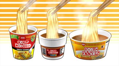 Illustration of various forms of instant noodles