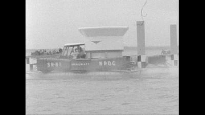 A hovercraft off the coast of England.