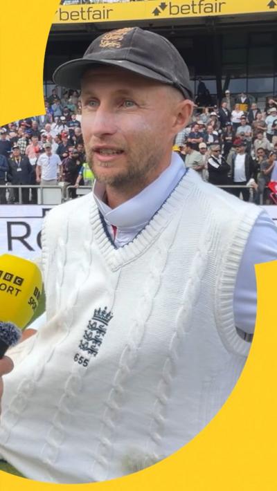 Joe Root talking to the BBC