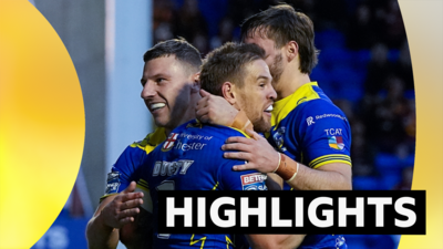 Warrington celebrate a try against Huddersfield