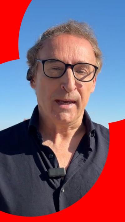 The BBC's Sebastian Usher addresses the camera in Jerusalem